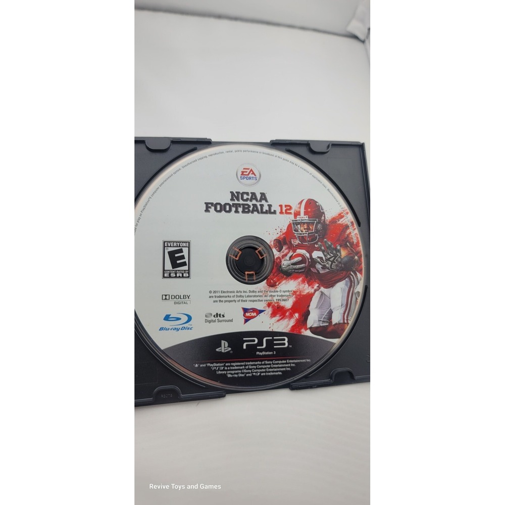 NCAA Football 12 (Sony PlayStation‎ 3, PS3, 2011) Disc Only Tested and Working